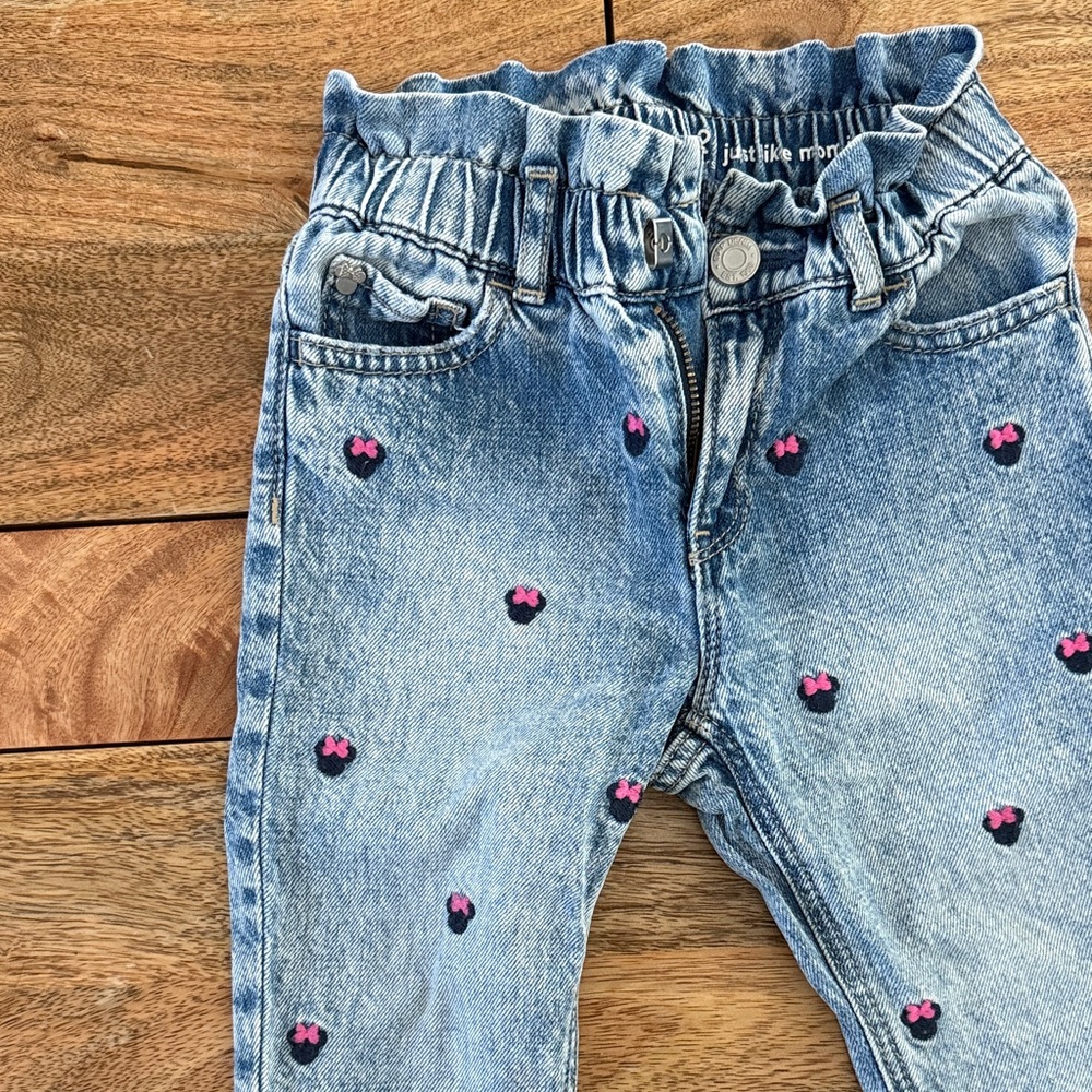 GAP Kids X Disney Embroidered Minnie Mouse Just Like Mom Jeans Size 2T